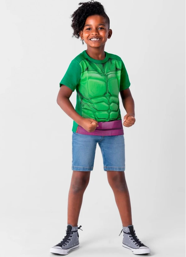 Brandili - Camiseta Marvel Avengers Infantil Menino  Verde 2