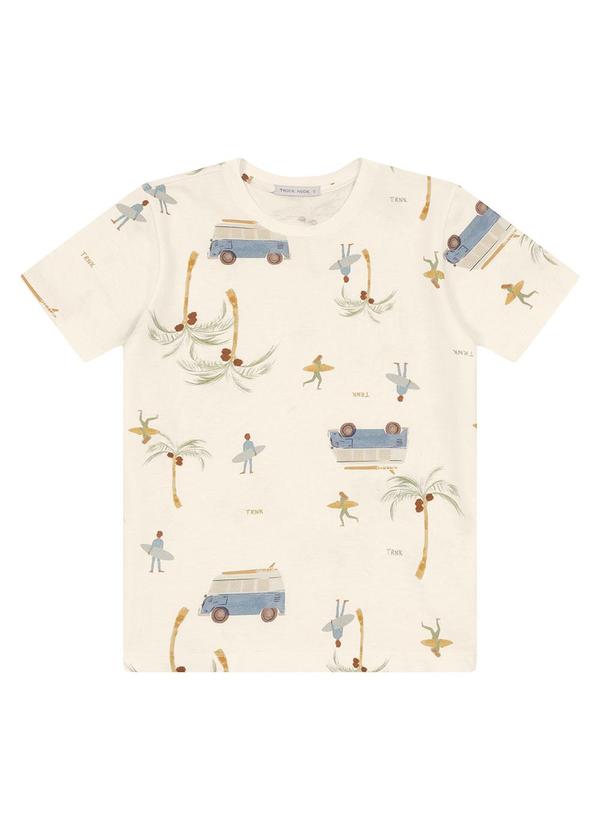 Trick Nick - Camiseta Masculina em Meia Malha Bege 2