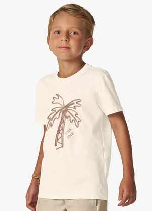 Trick Nick - Camiseta Masculina em Meia Malha Bege - TRICK NICK