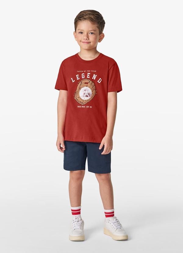 Trick Nick - Camiseta Masculina em Meia Malha Laranja