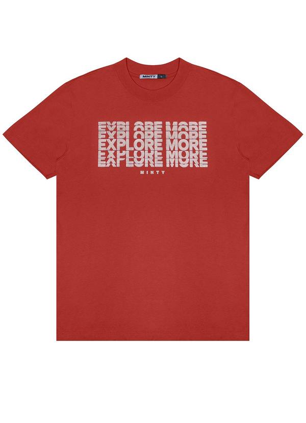 Minty - Camiseta Masculina em Meia Malha Vermelho