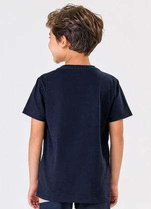 Rovitex - Camiseta Masculina Infantil Bordado Azul - ROVITEX