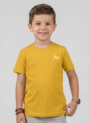 Rovi Kids - Camiseta Masculina Infantil Brasil Amarelo - ROVI KIDS