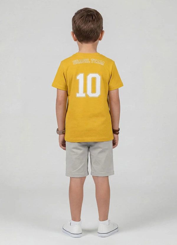 Rovi Kids - Camiseta Masculina Infantil Brasil Amarelo 2
