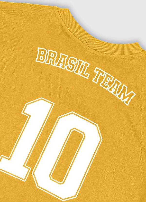 Rovi Kids - Camiseta Masculina Infantil Brasil Amarelo 4