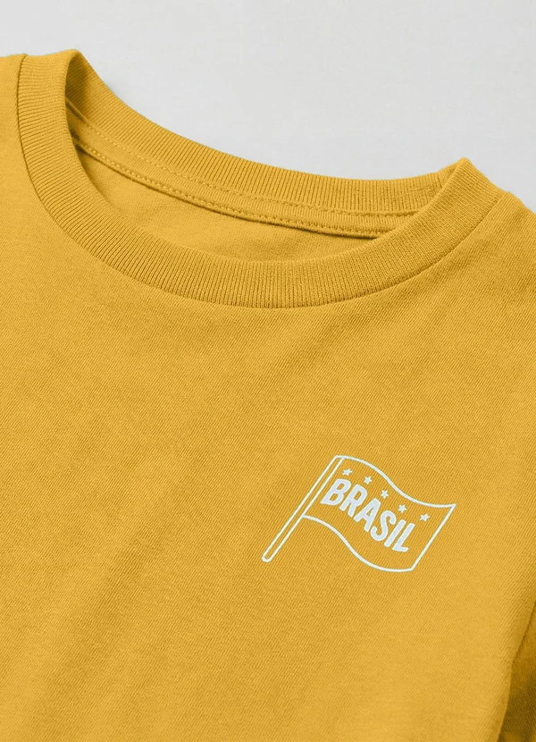 Rovi Kids - Camiseta Masculina Infantil Brasil Amarelo 5