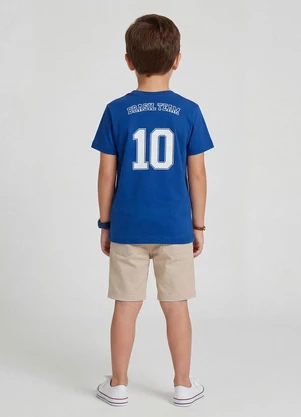 Rovi Kids - Camiseta Masculina Infantil Brasil Azul - ROVI KIDS