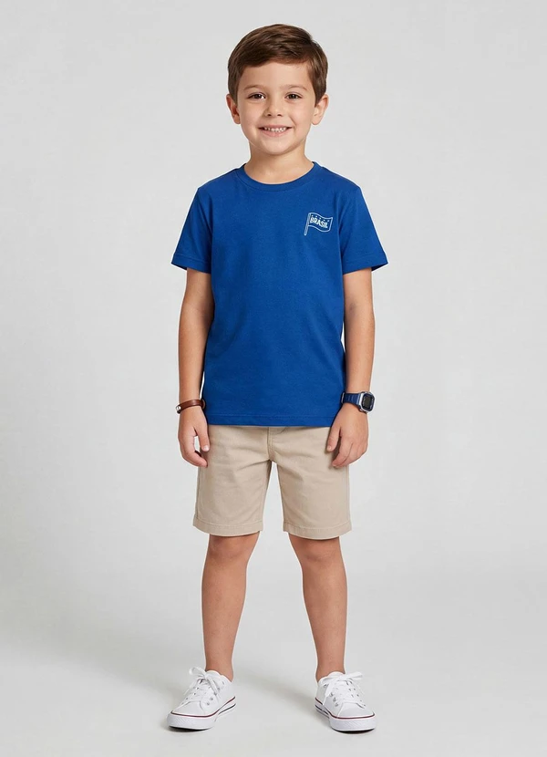 Rovi Kids - Camiseta Masculina Infantil Brasil Azul 3