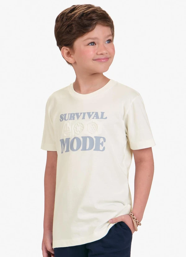Trick Nick - Camiseta Masculina Infantil com Estampa Bege