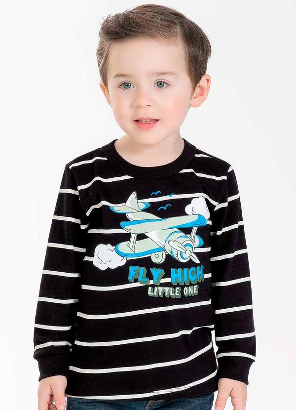 Cativa Kids - Camiseta Masculina Infantil Divertida Preto