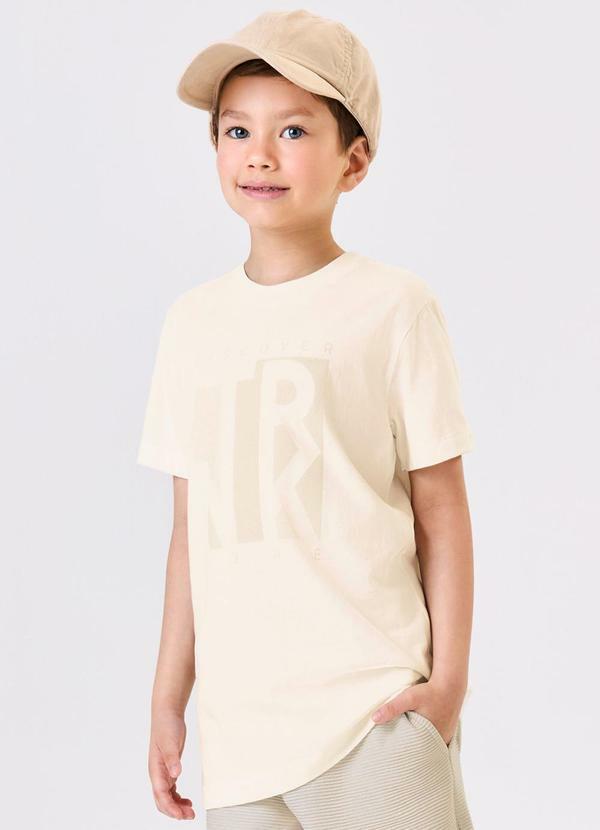 Rovitex - Camiseta Masculina Infantil Estampada Bege