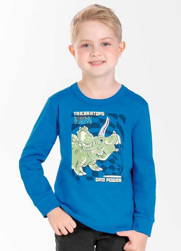 Cativa Kids - Camiseta Masculina Infantil Estilosa Azul