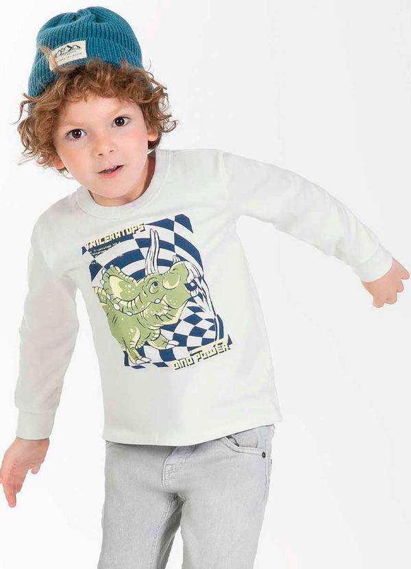 Cativa Kids - Camiseta Masculina Infantil Estilosa Branco