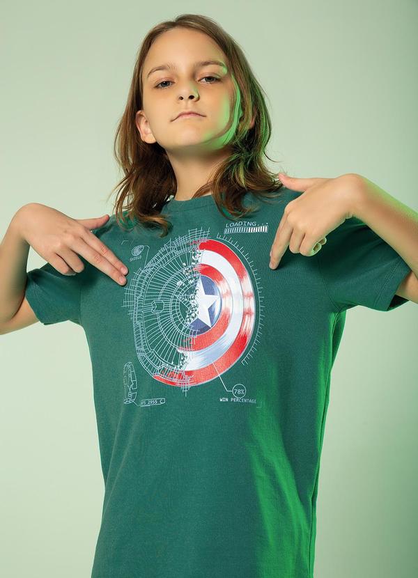 Marvel - Camiseta Masculina Juvenil Verde