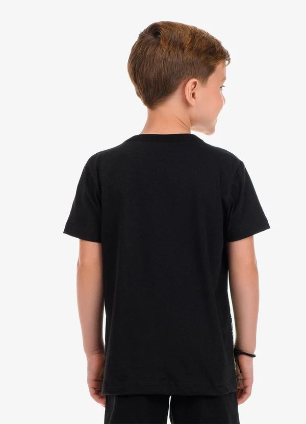 Rovi Kids - Camiseta Masculina Meia Malha Preto 2