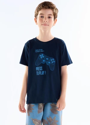 Pulla Bulla - Camiseta Meia Malha Azul - PULLA BULLA