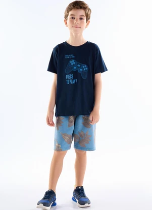 Pulla Bulla - Camiseta Meia Malha Azul - PULLA BULLA