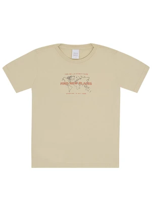 Pulla Bulla - Camiseta Meia Malha Bege - PULLA BULLA