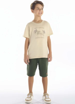 Pulla Bulla - Camiseta Meia Malha Bege - PULLA BULLA