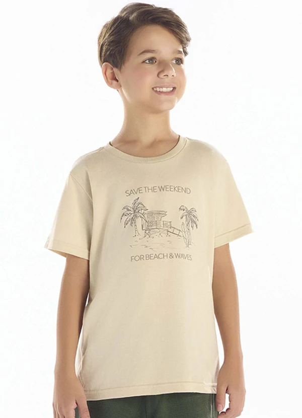 Pulla Bulla - Camiseta Meia Malha Bege