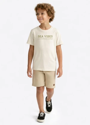 Pulla Bulla - Camiseta Meia Malha Bege - PULLA BULLA