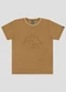Reirex - Camiseta Meia Malha com Estampa Embossing Branco - variação: Marrom