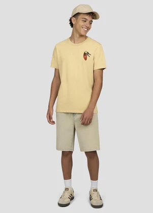 Based. - Camiseta Meia Malha Estampa Frente e Costas Bege - BASED.