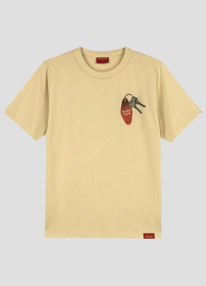 Based. - Camiseta Meia Malha Estampa Frente e Costas Bege - BASED.