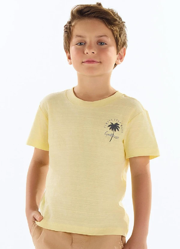 Quimby - Camiseta Meia Malha Flamê Amarelo