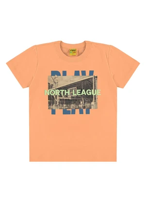 Rovi Kids - Camiseta Meia Malha Infantil Laranja - ROVI KIDS