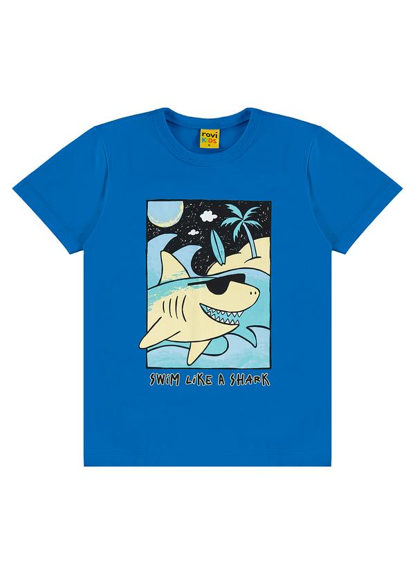 Rovi Kids - Camiseta Meia Malha Infantil Masculina Azul