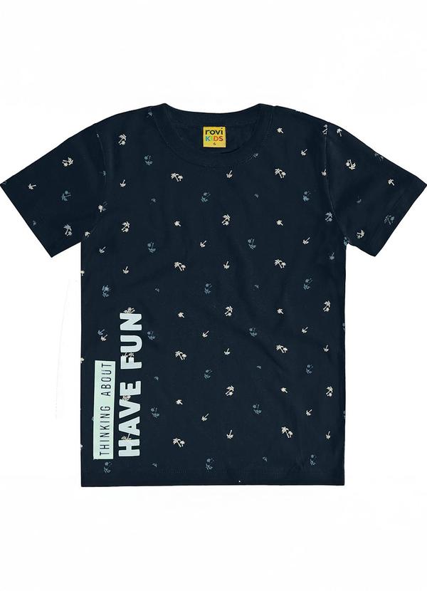 Rovi Kids - Camiseta Meia Malha Infantil Masculina Azul