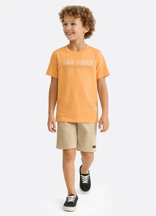 Pulla Bulla - Camiseta Meia Malha Laranja
