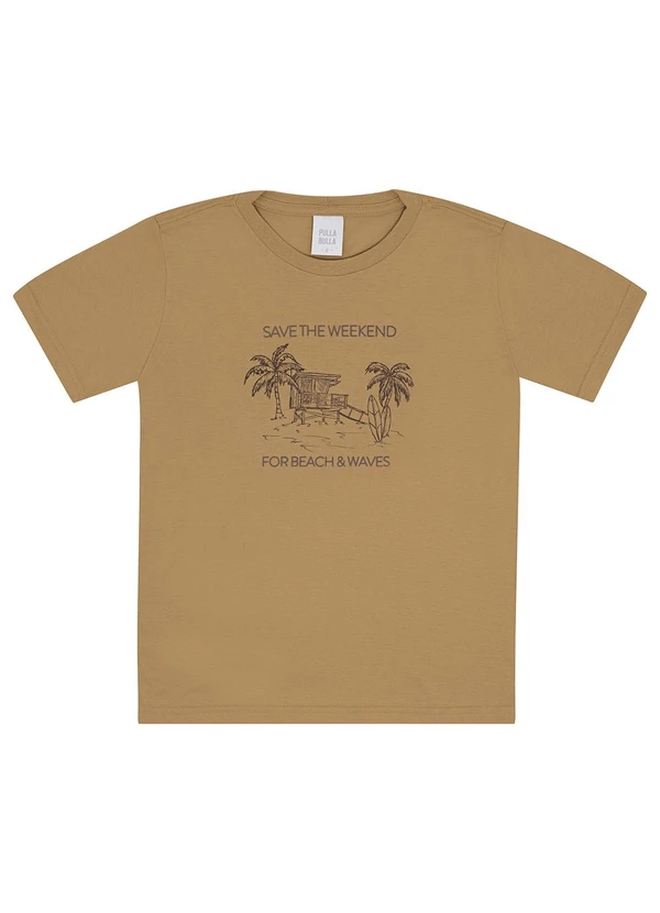 Pulla Bulla - Camiseta Meia Malha Marrom