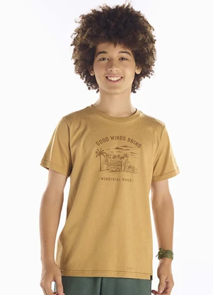 Pulla Bulla - Camiseta Meia Malha Marrom - PULLA BULLA