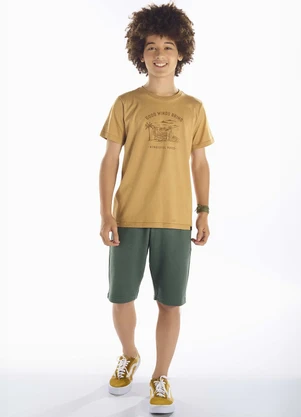 Pulla Bulla - Camiseta Meia Malha Marrom - PULLA BULLA