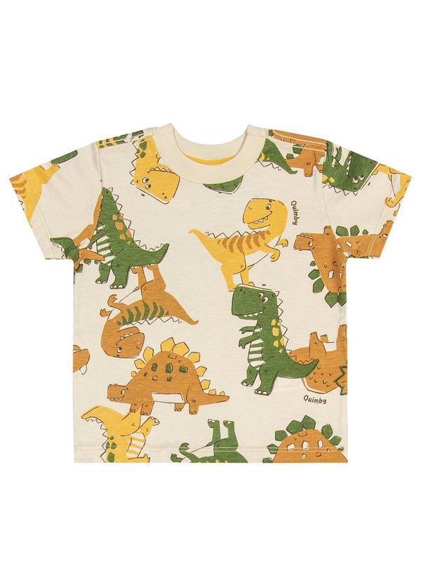 Quimby - Camiseta Meia Malha para Bebê Menino Bege