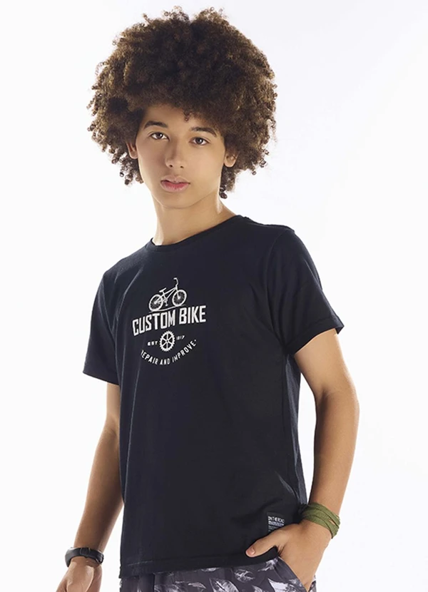 Pulla Bulla - Camiseta Meia Malha Preto