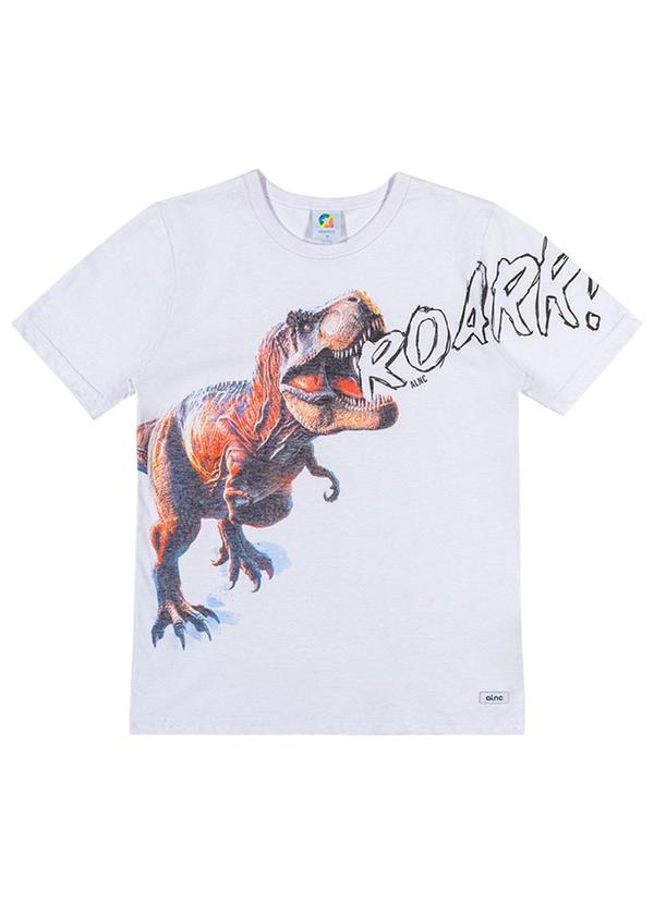 Alenice - Camiseta Meia Malha Roarr Meninos Branco 2