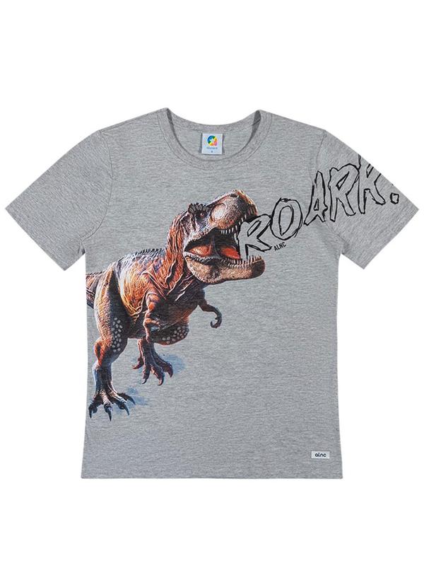 Alenice - Camiseta Meia Malha Roarr Meninos Cinza 1
