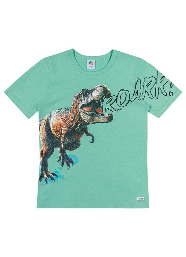 Alenice - Camiseta Meia Malha Roarr Meninos Verde
