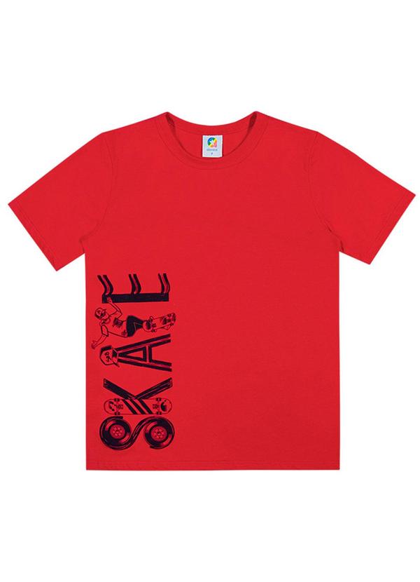 Alenice - Camiseta Meia Malha Skate Now Meninos Vermelho