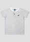 Reirex - Camiseta Meia Malha Trabalhada Listrada Azul - variação: Branco