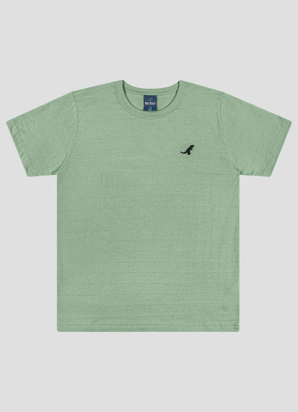 Reirex - Camiseta Meia Malha Trabalhada Striped Verde