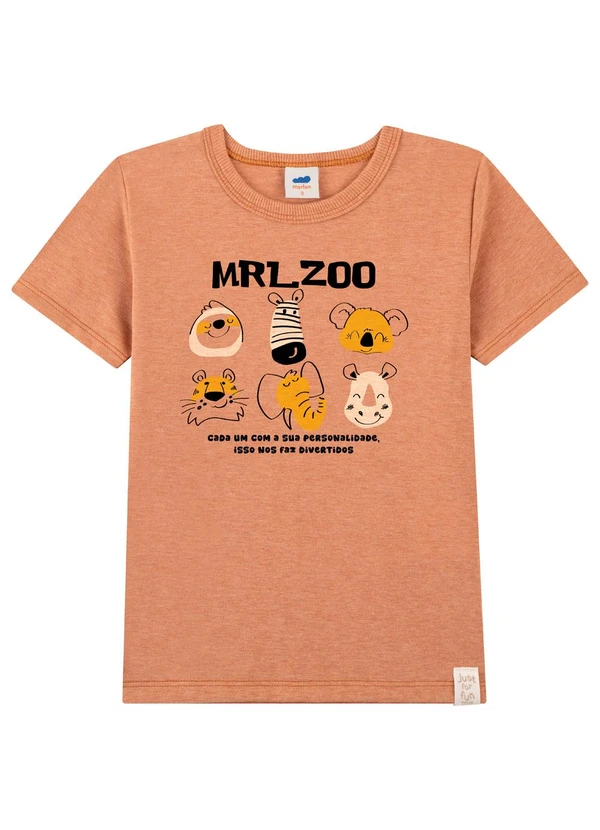Marlan - Camiseta Meia Malha Vintage Marrom