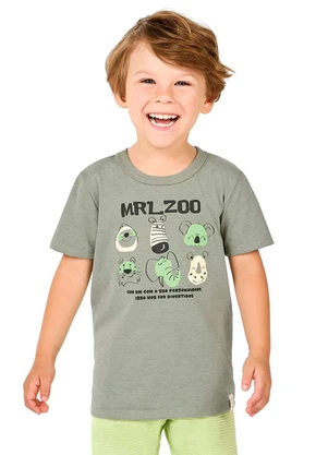 Marlan - Camiseta Meia Malha Vintage Verde - MARLAN