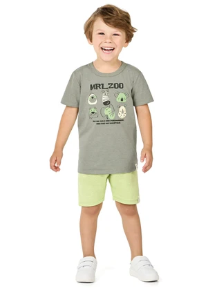 Marlan - Camiseta Meia Malha Vintage Verde - MARLAN