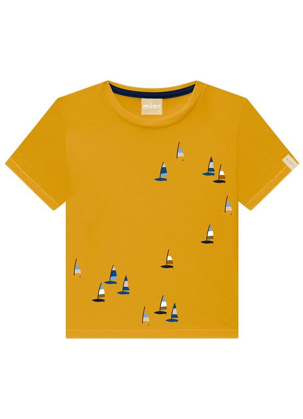 Milon - Camiseta Menino Barquinhos Amarelo