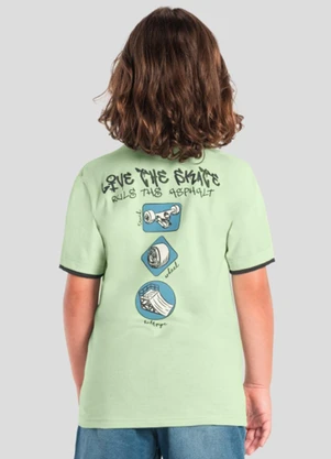 Brandili - Camiseta Menino com Aplique de Skate Verde - BRANDILI