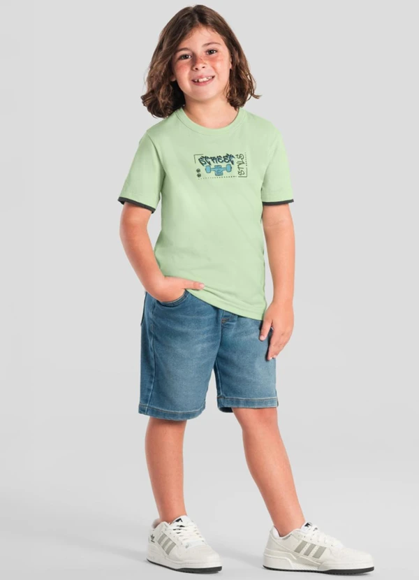 Brandili - Camiseta Menino com Aplique de Skate Verde 3